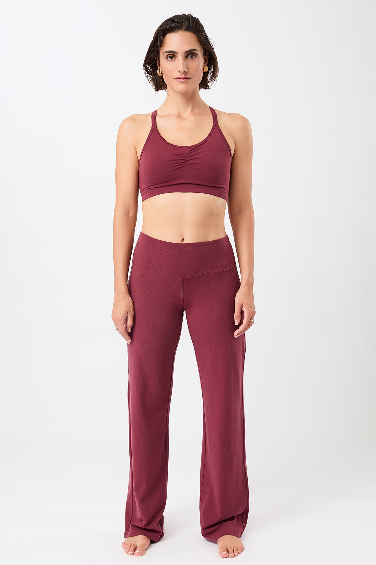 Mandala Fitness Hose Rot Outfit Front - Wide Leg Pants
