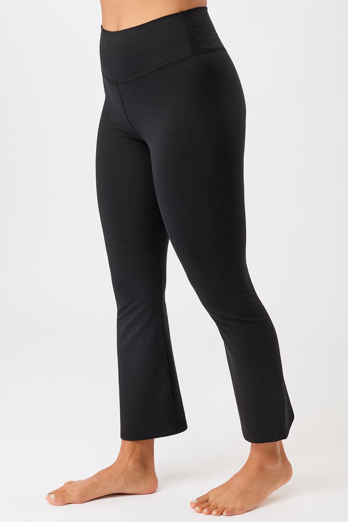 Mandala Sport Hose Schwarz Seite - Cropped Flared Pants