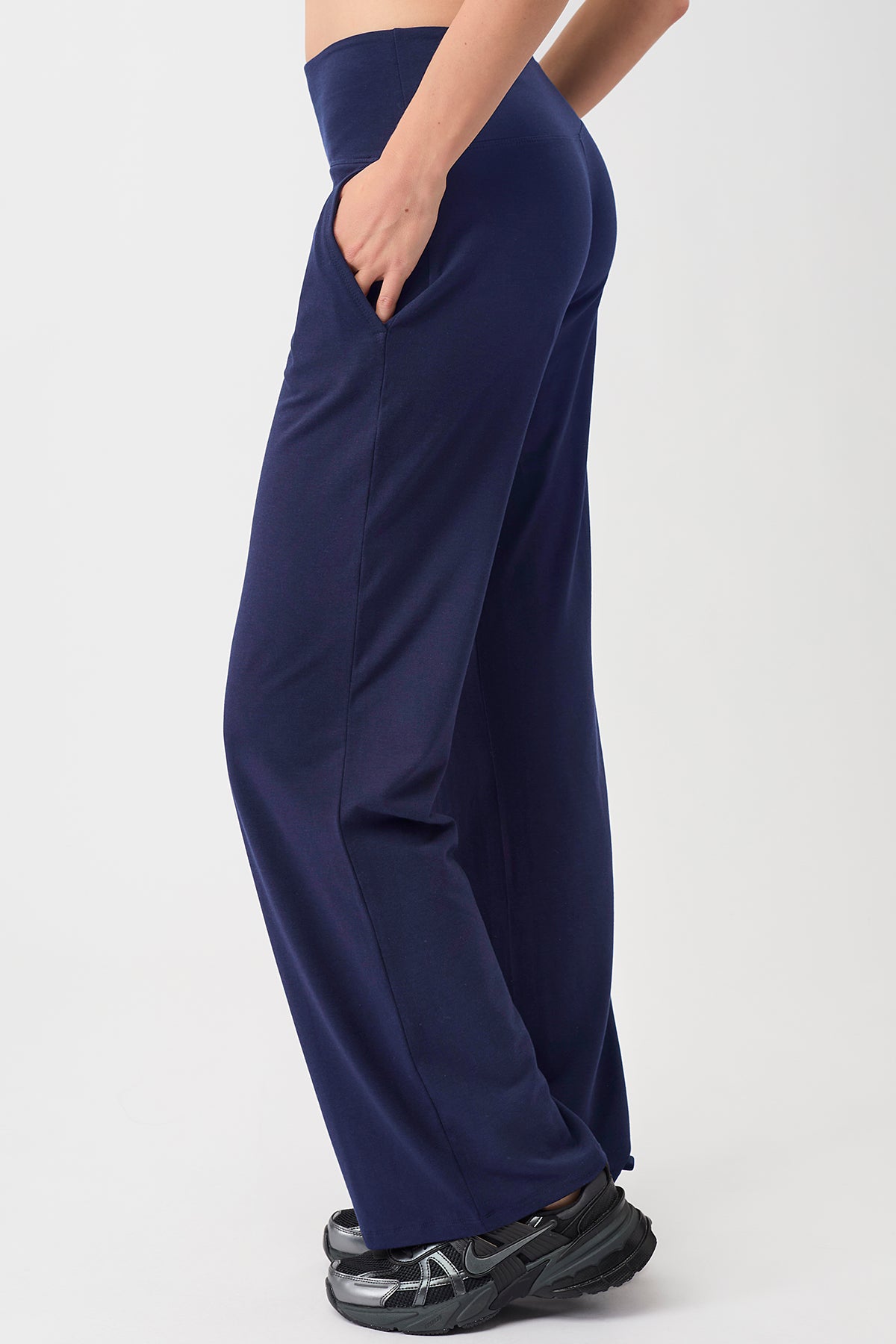Mandala Sport Pants Blau Seite - Wide Leg Workout Pants