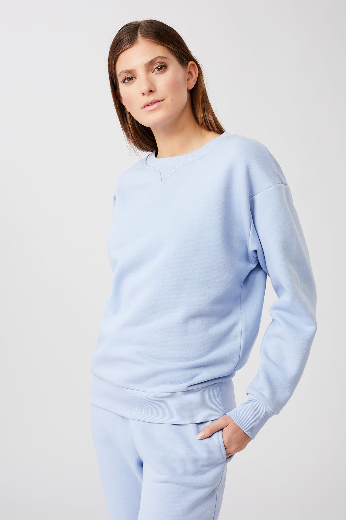 Mandala Yoga Pullover Blau Front - Natural Dye Sweater