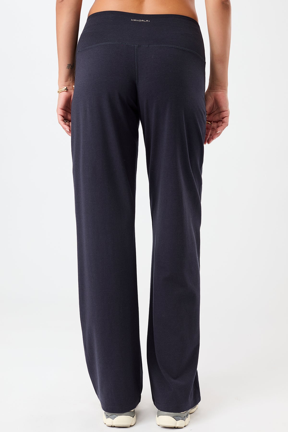 Mandala Fitness Hose Blau Rückseite - Wide Leg Pants
