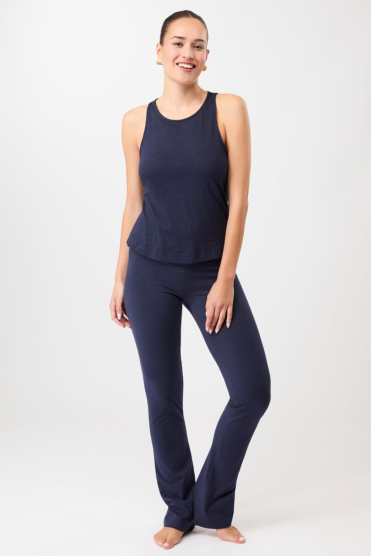 Mandala Fitness Top Blau Outfit Front - Mirage Top