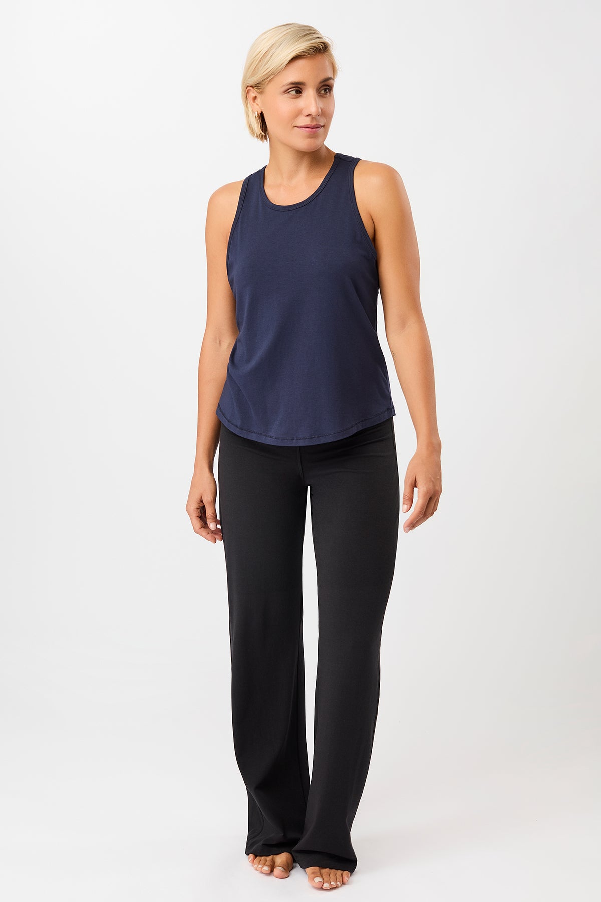 Mandala Fitness Top Blau Outfit Front - Racer Back Top