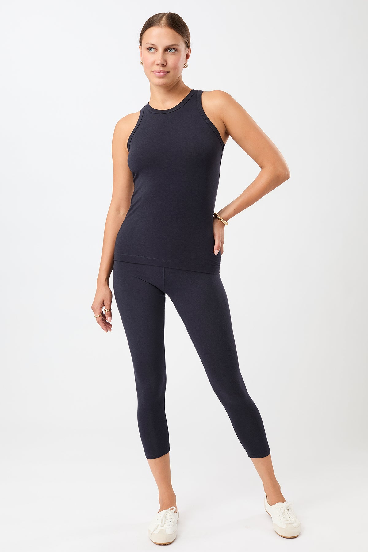 Mandala Fitness Top Blau Outfit Front - Always Fit Top