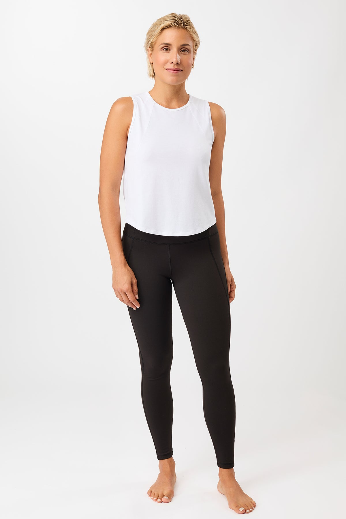 Mandala Active Top Weiss Outfit Front - Cropped Tank Top