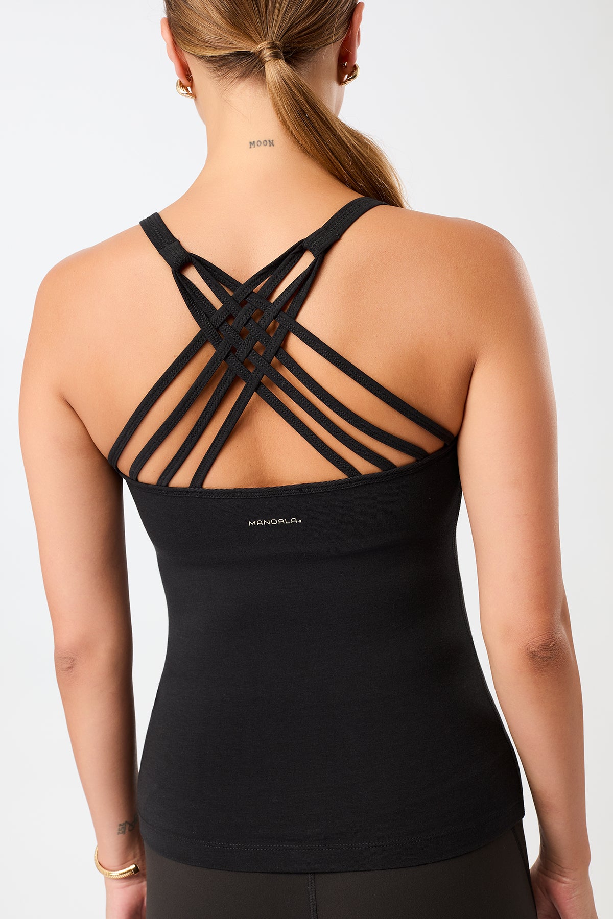 Mandala Fitness Top Schwarz Rückseite - Infinity Top