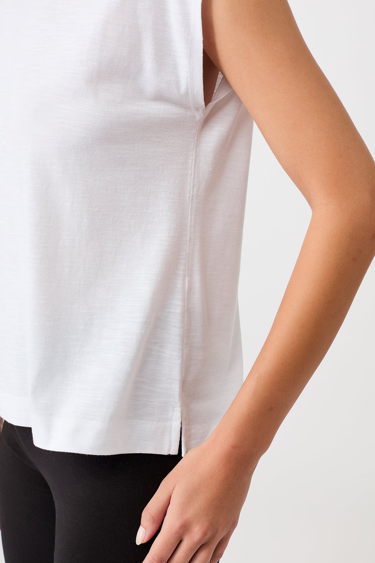 Mandala Fitness T-Shirt Weiss Detail Seite - Train Today Top