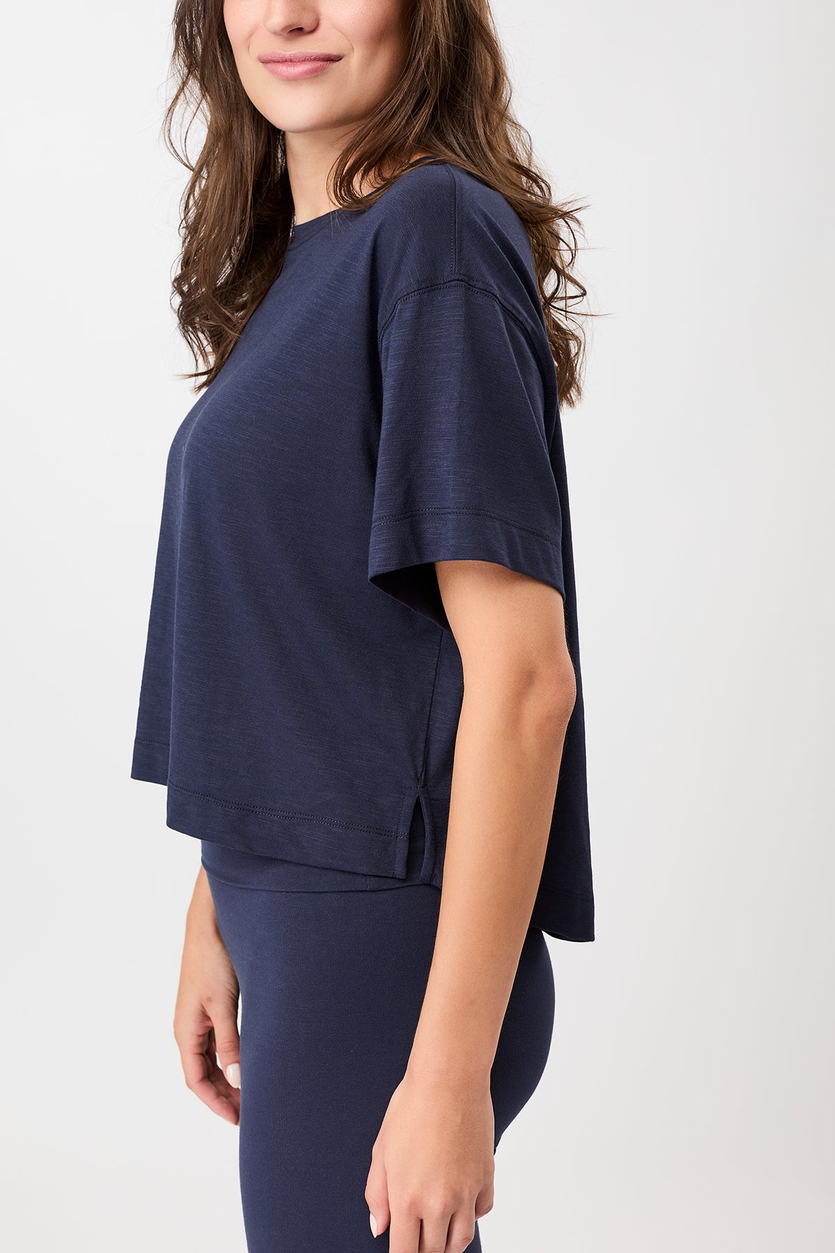Mandala Active T-Shirt Blue Seite - Boxy Tee