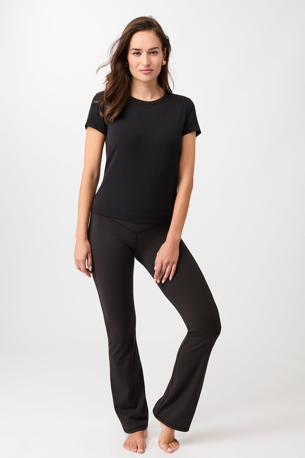 Mandala Fitness Shirt Schwarz Outfit Front - Rest & Recovery Tee