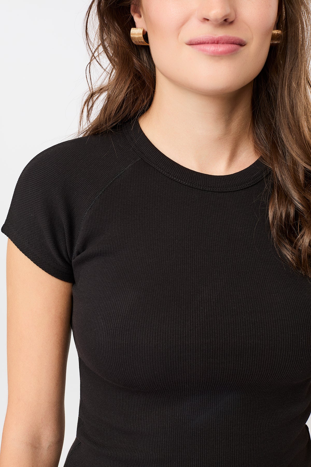 Mandala Fitness Shirt Schwarz Detail - Slim Fit Ribbed Tee