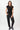Mandala Fitness Shirt Schwarz Outfit Front - Slim Fit Ribbed Tee