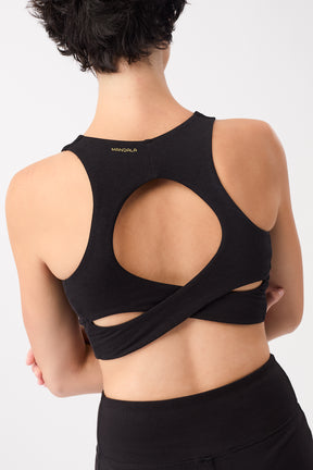 Mandala Fitness Bra Schwarz Rückseite-Wellness Bra