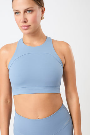 Mandala Sport Bra Blau Front-High Neck Bra