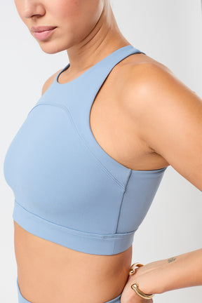 Mandala Sport Bra Blau Seite-High Neck Bra