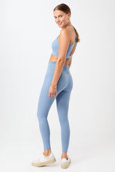 Mandala Fitness Legging Blau Outfit Seite - On Point Legging