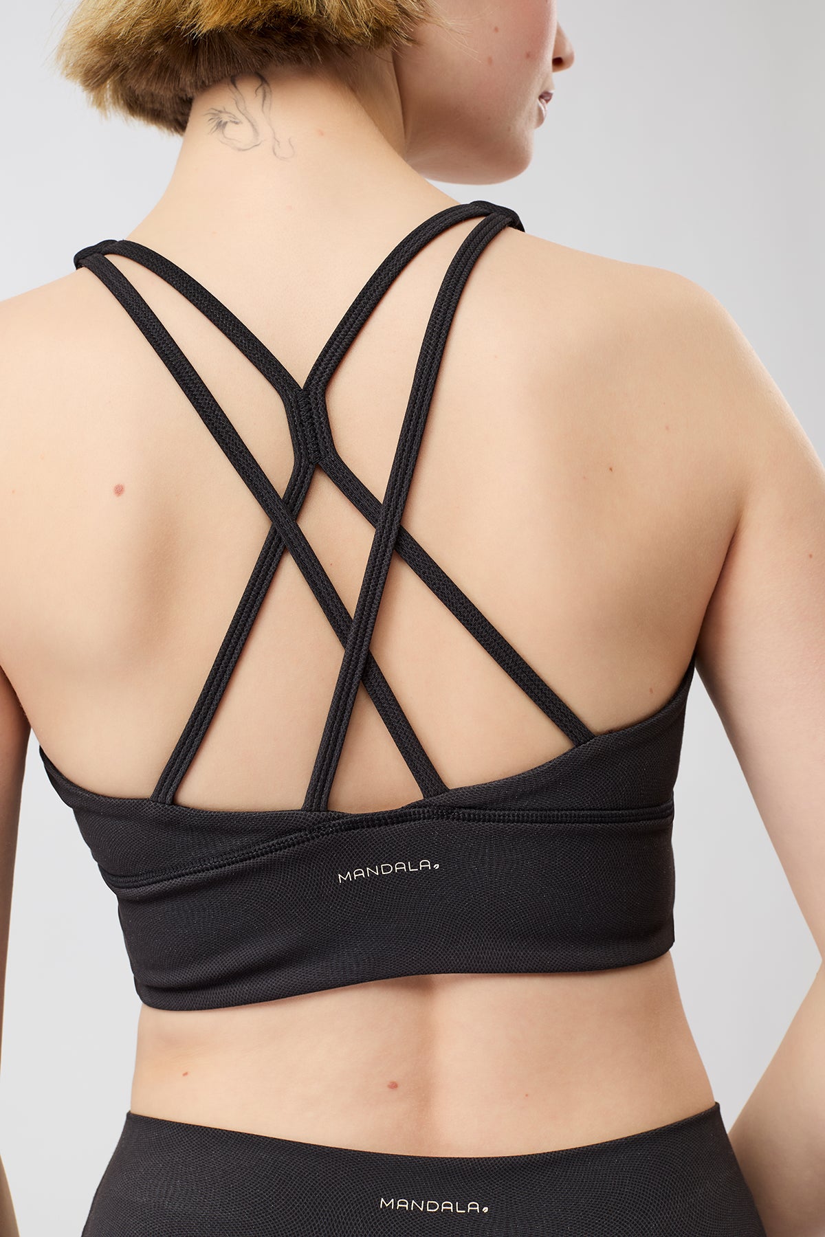 Mandala Fitness BH gemustert Rückseite - Monoprinted Bra