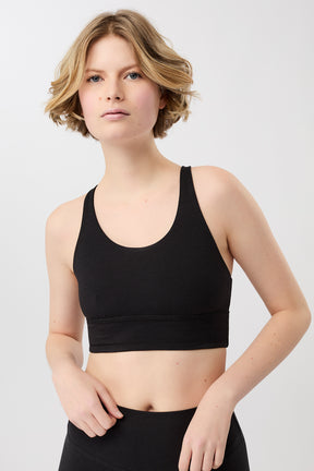 Mandala Sport Bra Schwarz Front - New Studio Bra