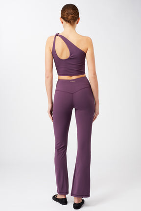 Cropped Shoulder Top + Flared Sports Pants (Purple Passion)