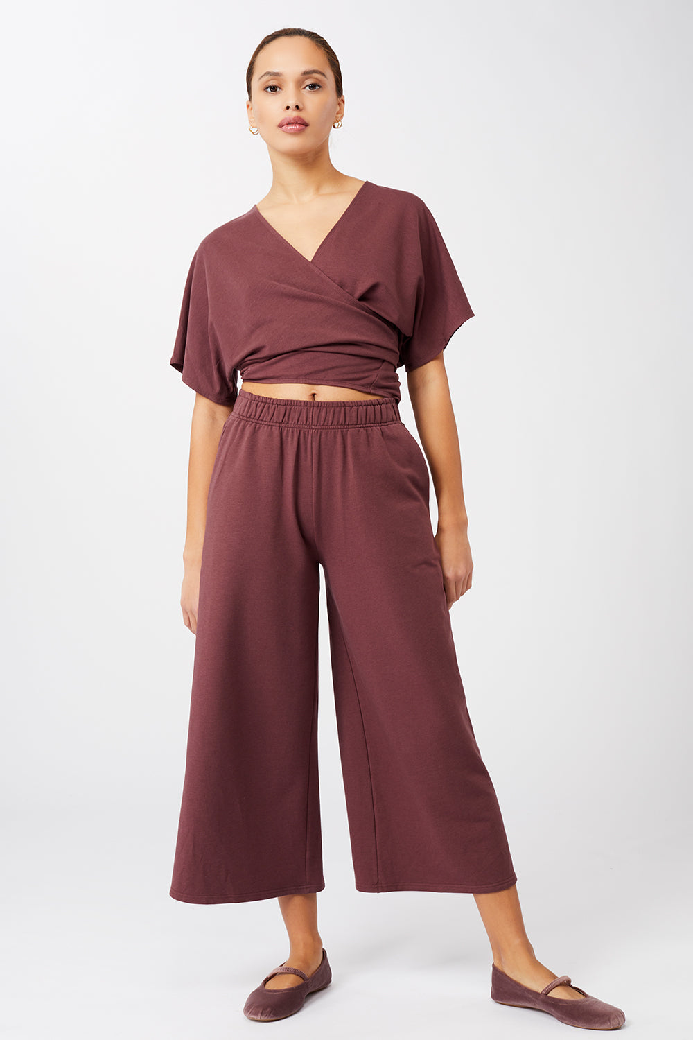 Holistic Wrap + Wild Leg Pants Cropped (Ruby)