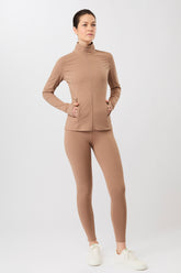Mandala Trainings Jacket Braun Outfit Front - High Speed Jacket