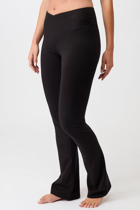 Mandala Fitness Hose Schwarz Seite - Envelope Flared Pants