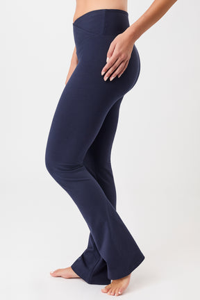 Mandala Fitness Hose Blau Seite - Envelope Flared Pants