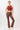 Mandala Brown Fitness Leggings Outfit (Front View) - Flared Sports Pants