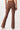 Mandala Brown Fitness Leggings (Back View) - Flared Sports Pants