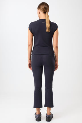 Mandala Sport Hose Blau Outfit Rückseite - Cropped Flared Pants