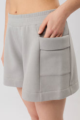 Mandala Trainings Pant Grau Detail - Natural Dye Shorts