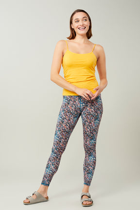 Mandala Yoga Legging Blumen Print Outfit Front - Printed Leggings