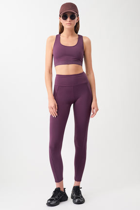 Mandala Fitness Legging Lila Outfit Front - Miami Pants