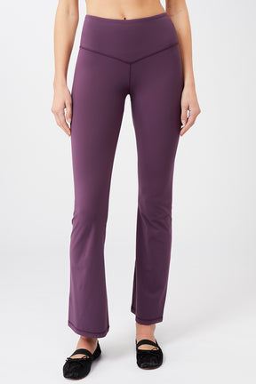 Cropped Shoulder Top + Flared Sports Pants (Purple Passion)