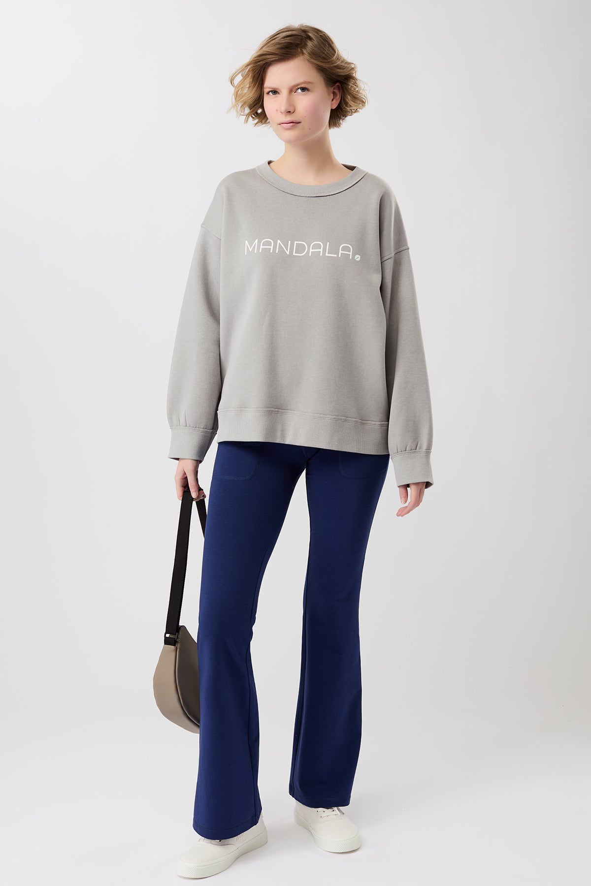 MANDALA ヨガウェアOrganic Cotton 長袖　グリーン オーガニックGIZA90/1 ローン / テントロングシャツ, Sage