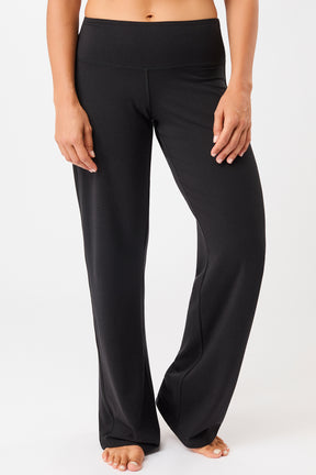 Mandala Fitness Hose Schwarz Front - Wide Leg Pants