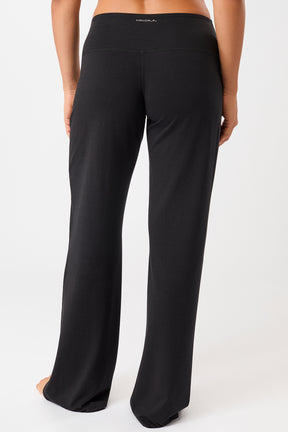 Mandala Fitness Hose Schwarz Rückseite - Wide Leg Pants