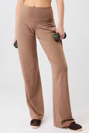 Mandala Fitness Hose Braun Front - Wide Leg Pants