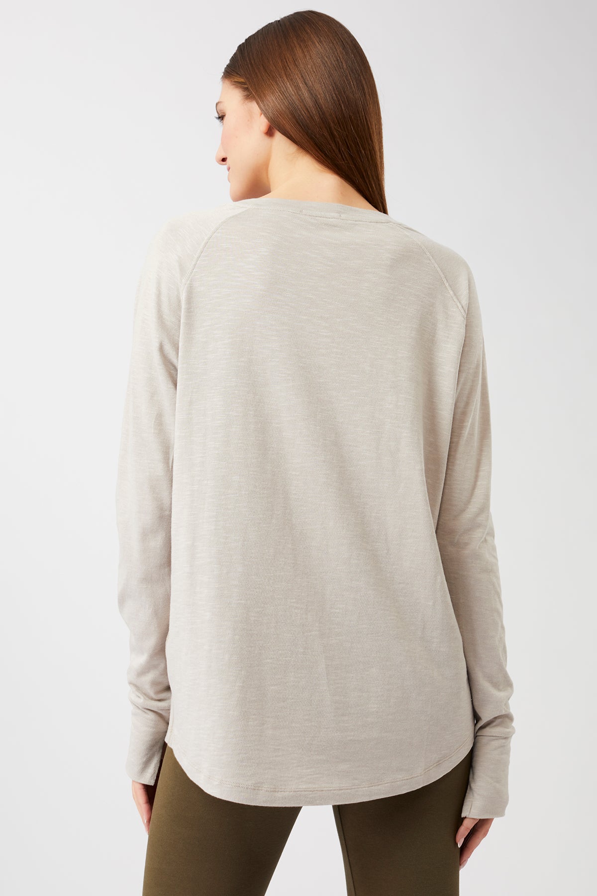 Mandala Yoga Shirt Beige Rückseite - Active Long Sleeve