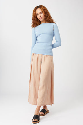 Mandala Yoga Shirt Blau Outfit Front - Top Lina