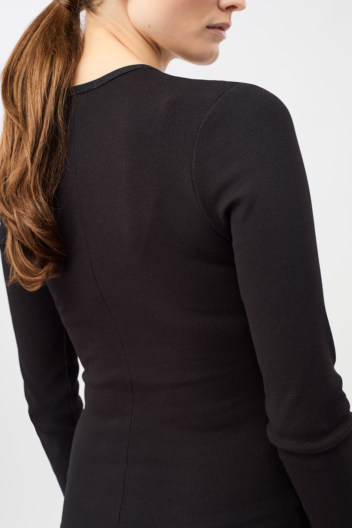 Mandala Sport Shirt Schwarz Detail Rückseite - Smart Longsleeve