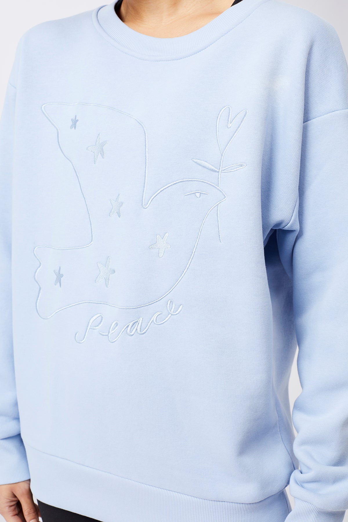 Mandala Yoga Pullover Blau Detail - Peace Sweater