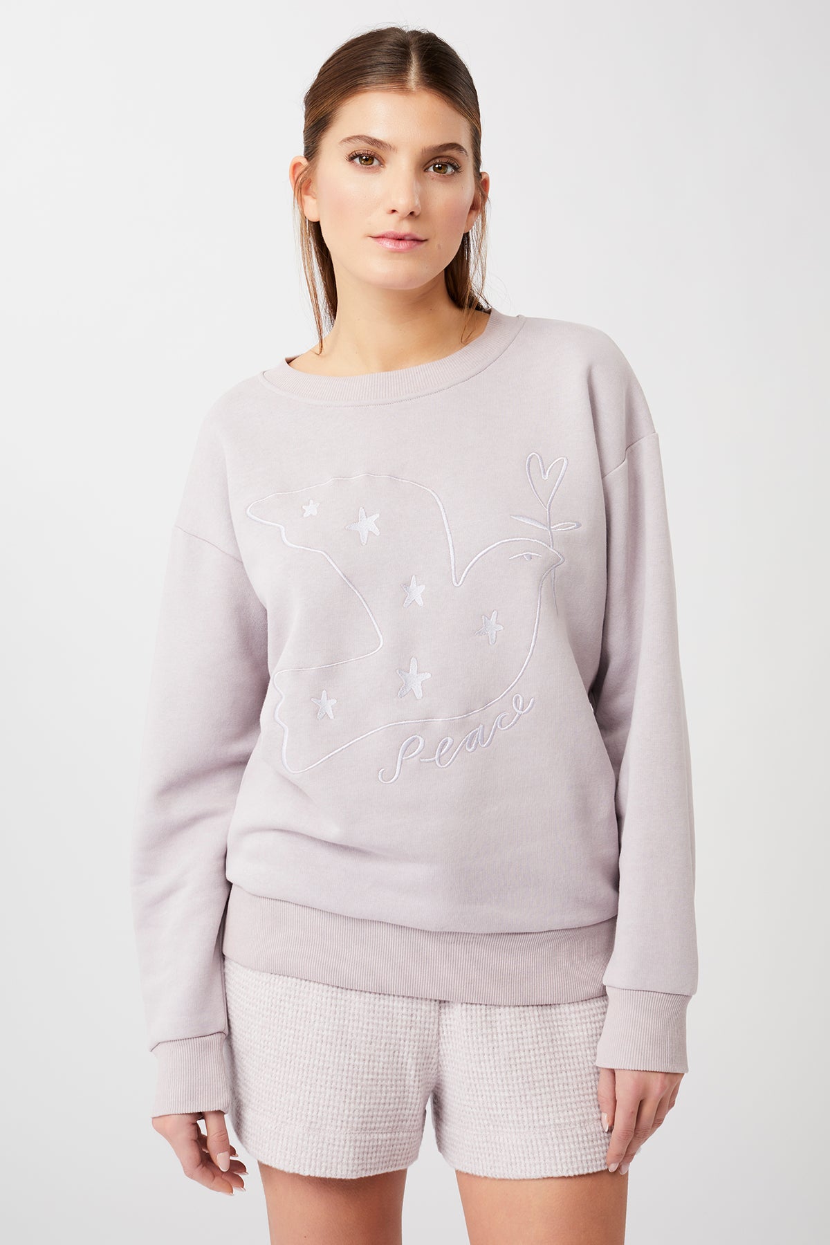 Mandala Yoga Pullover Rose Front - Peace Sweater