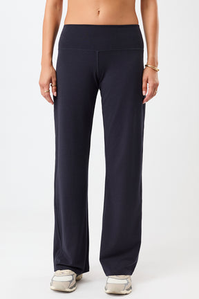 Mandala Fitness Hose Blau Front - Wide Leg Pants