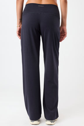 Mandala Fitness Hose Blau Rückseite - Wide Leg Pants