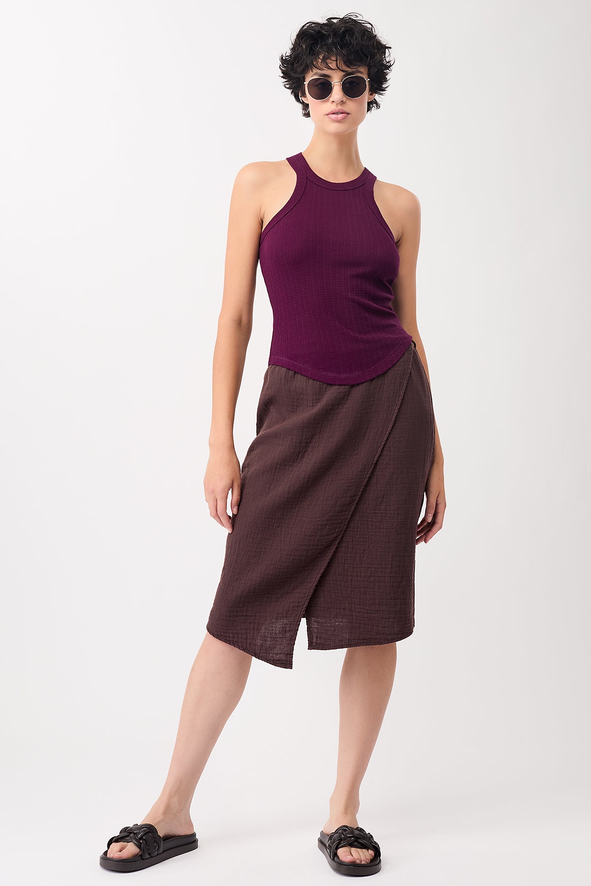 Mandala Sport Rock Braun Outfit Front - Wrap Skirt