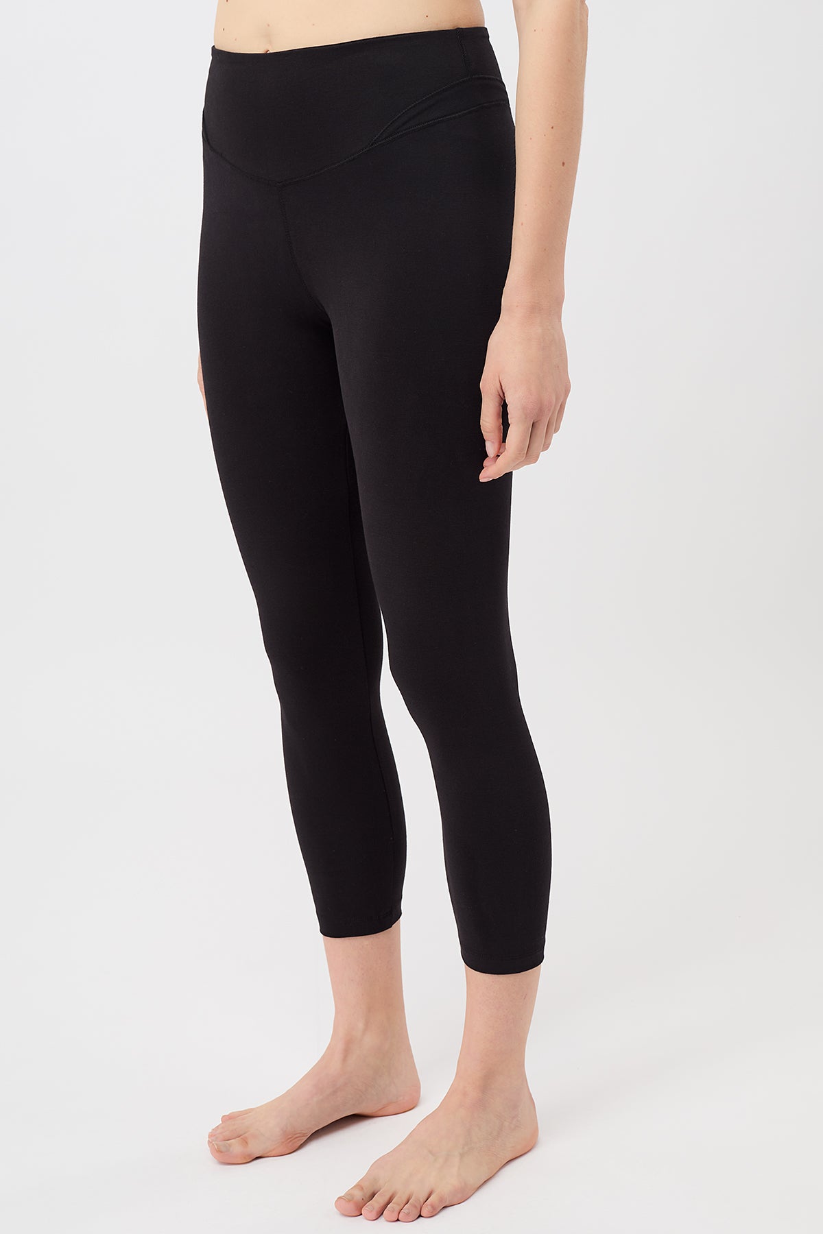 Cropped Yoga Pant Black GOTS