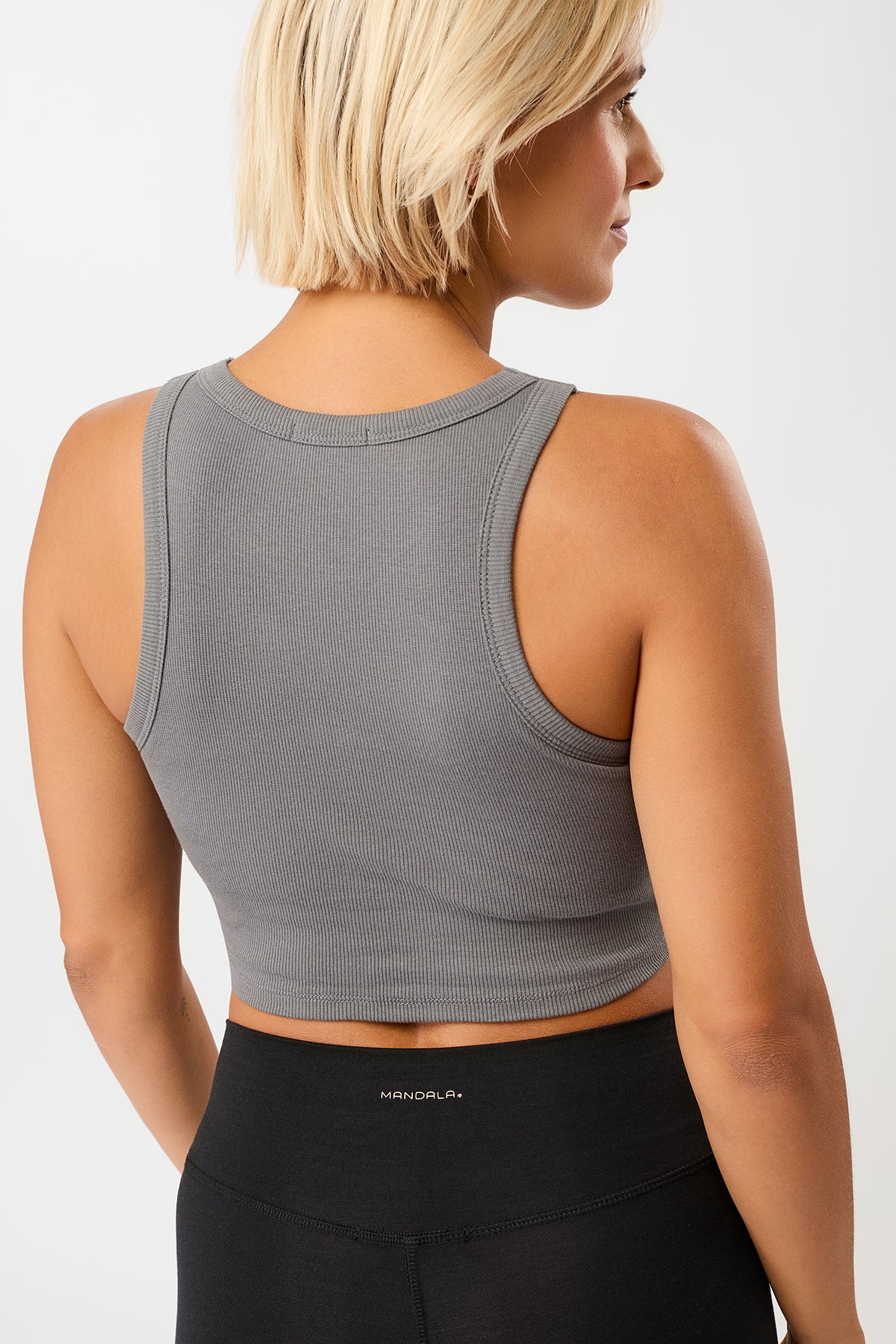 Mandala Sport Top Grey Rückseite - Athleisure Top