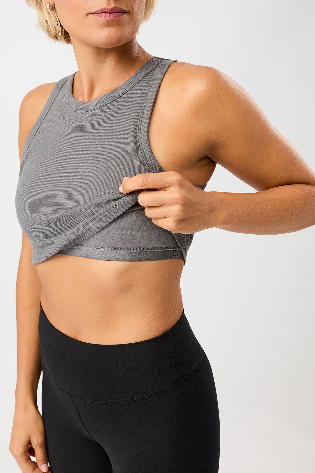 Mandala Sport Top Grey Detail Support Bra - Athleisure Top