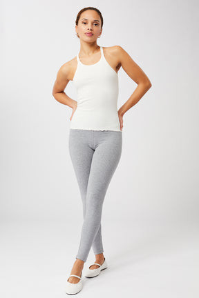 Mandala Yoga Top Weiß Outfit Front - Ribbed Tank Top
