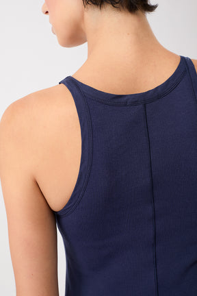 Mandala Sport Top Blau Detail - Ribbed Tank Top